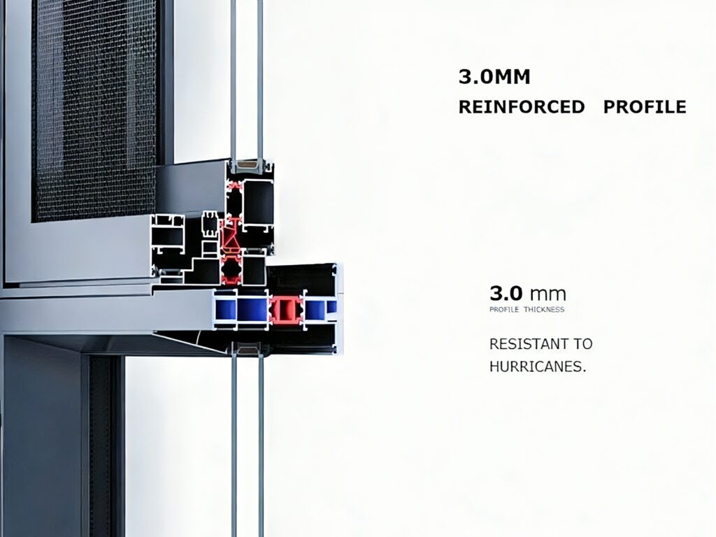 multi-chamber aluminum window profile