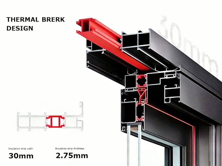 PA66 thermal barrier in aluminum frame