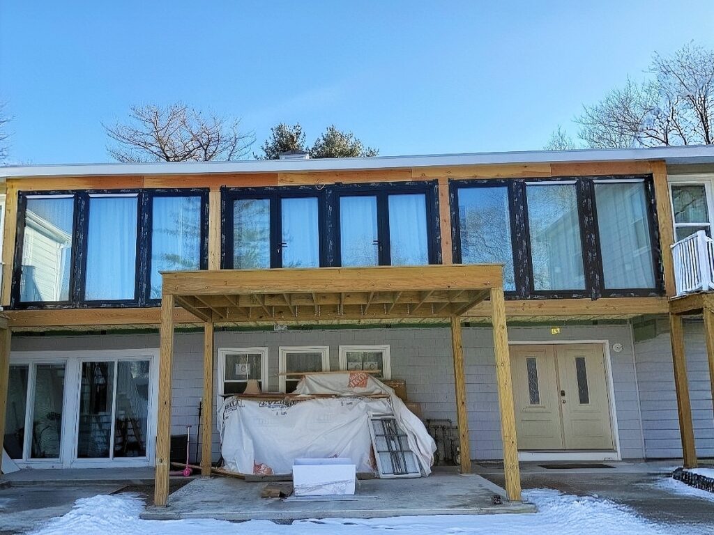 Completed building project with thermal break aluminum windows