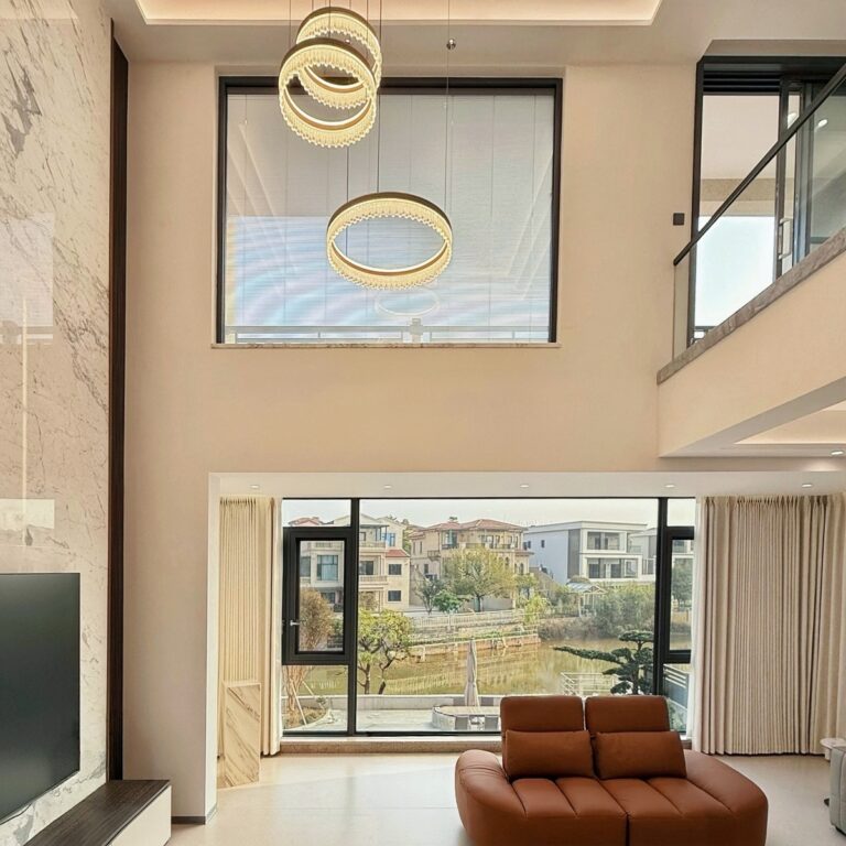 Thermal break aluminum window in a modern living room