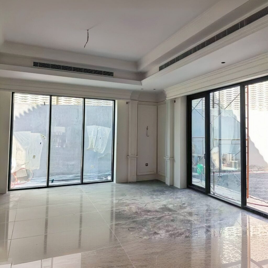 Custom aluminum sliding door for apartment building