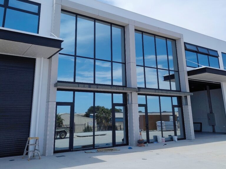 curtain wall with reflective glass