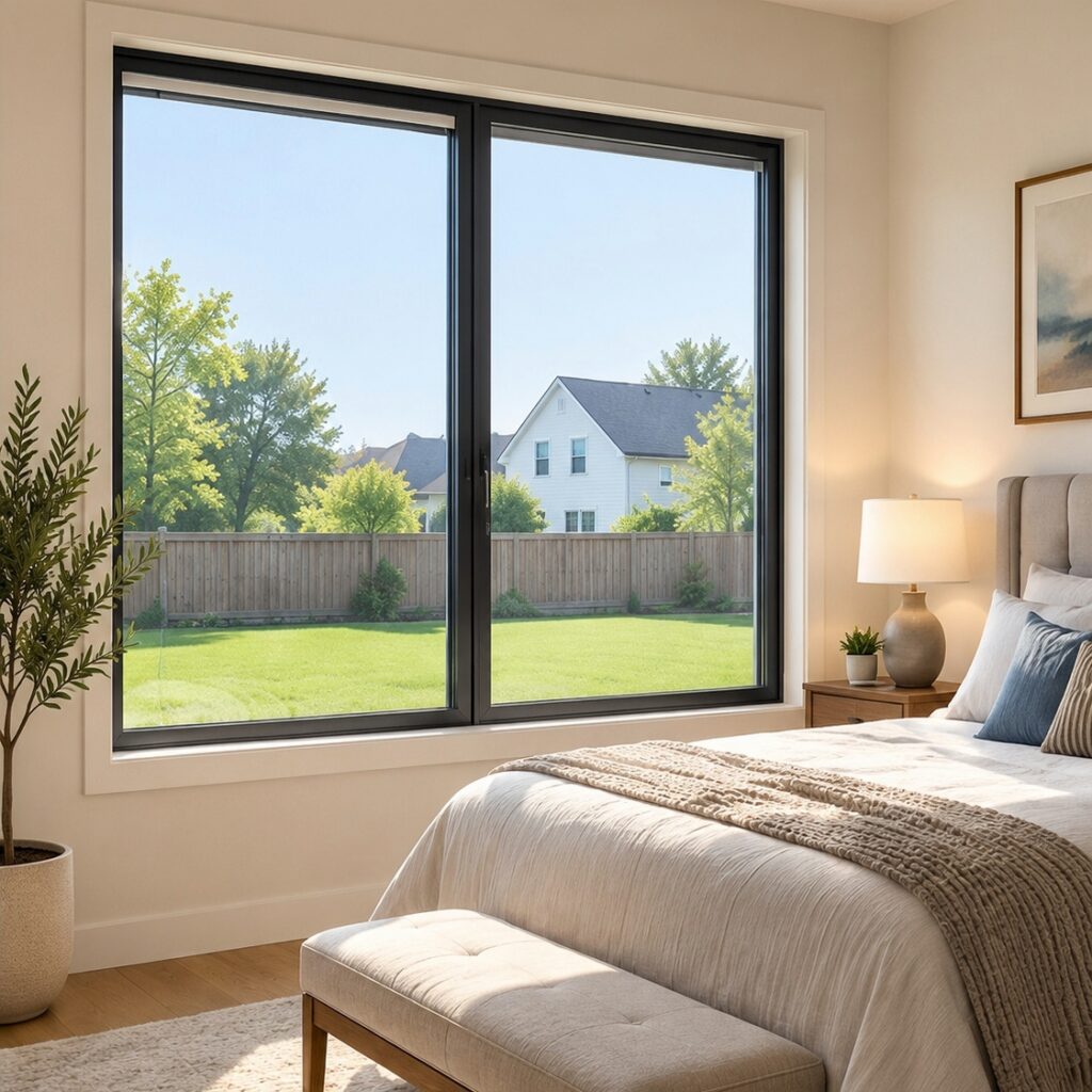Blinds Between Glass raised for open view